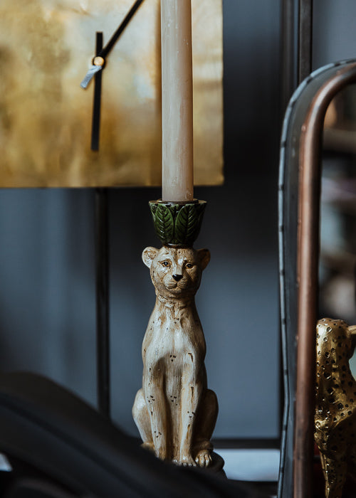 Leonard the leopard candle holder