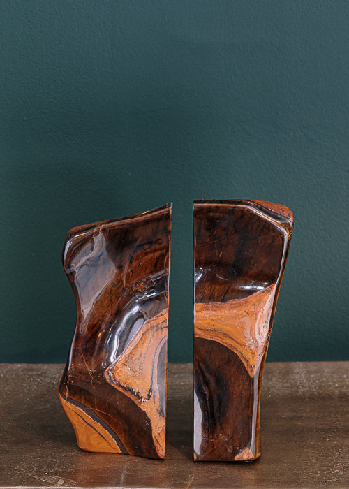 Tigers Eye Bookends Set