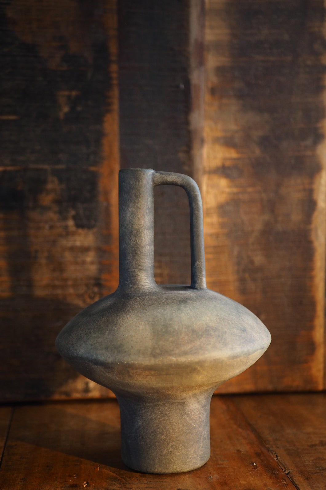 Mid-Century style Black Vase with Handle