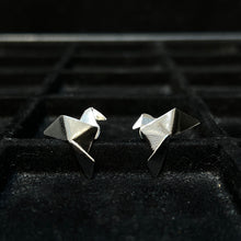Load image into Gallery viewer, ORIGAMI collection: Rhodium Crane Earrings
